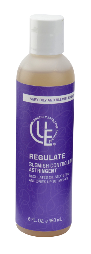 Regulate Blemish Controlling Astringent – a high-performance formula for very oily, blemish-prone skin -- with glycolic acid, salicylic acid, witch hazel, and menthol to regulate oil, calm irritation, and clear blemishes.