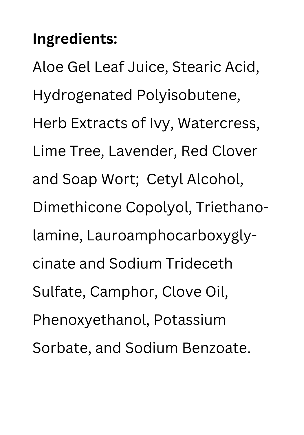 List of ingredients for Clarify Deep Pore Cleanser for oily and blemished skin by Uniquely Effective Skincare 