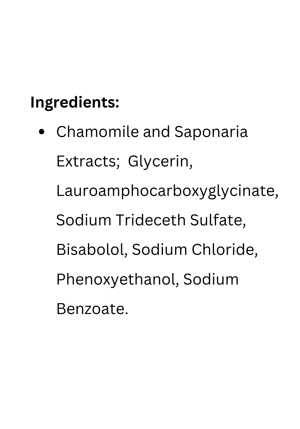 Ingredients of Uniquely Effective Skincare's 6 fl. oz. bottle of Dissolve Oil-Free Cleansing Liquid for Makeup Remover for all skin types