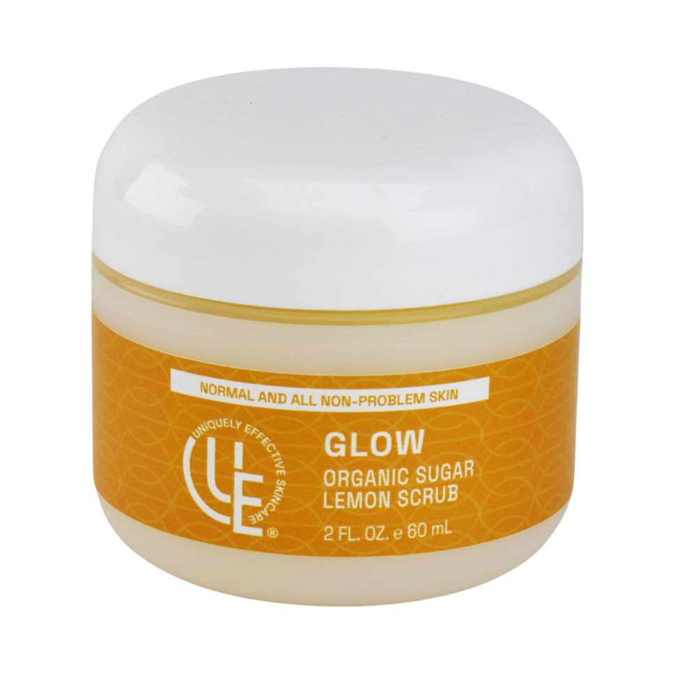 Glow Organic Sugar Lemon Scrub by Uniquely Effective Skincare for smooth, radiant skin