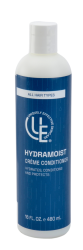 16 ounce bottle of HydraMoist Crème Calm & Coil Conditioner by Uniquely Effective Skincare – a vitamin- and sea mineral-infused hair treatment in a sleek, minimalist bottle. Designed to hydrate, detangle, and restore shine to textured, dry, or frizzy hair. Suitable for color-treated hair."
