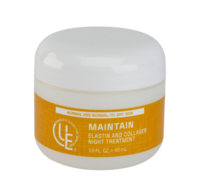 2 oz. jar of Uniquely Effective Skincare's Maintain, Elastin and Collagen Night Treatment Cream for Normal skin