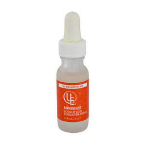 Minimize Glycolic Acid Exfoliating Serum provides targeted AHA exfoliation for stable, non-sensitive skin experiencing congestion, surface buildup, uneven-looking texture, or post-blemish discoloration.
