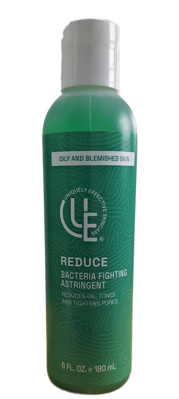 8 ounce bottle of Uniquely Effective Skincare's Reduce Bacteria Fighting Astringent for Oily Skin