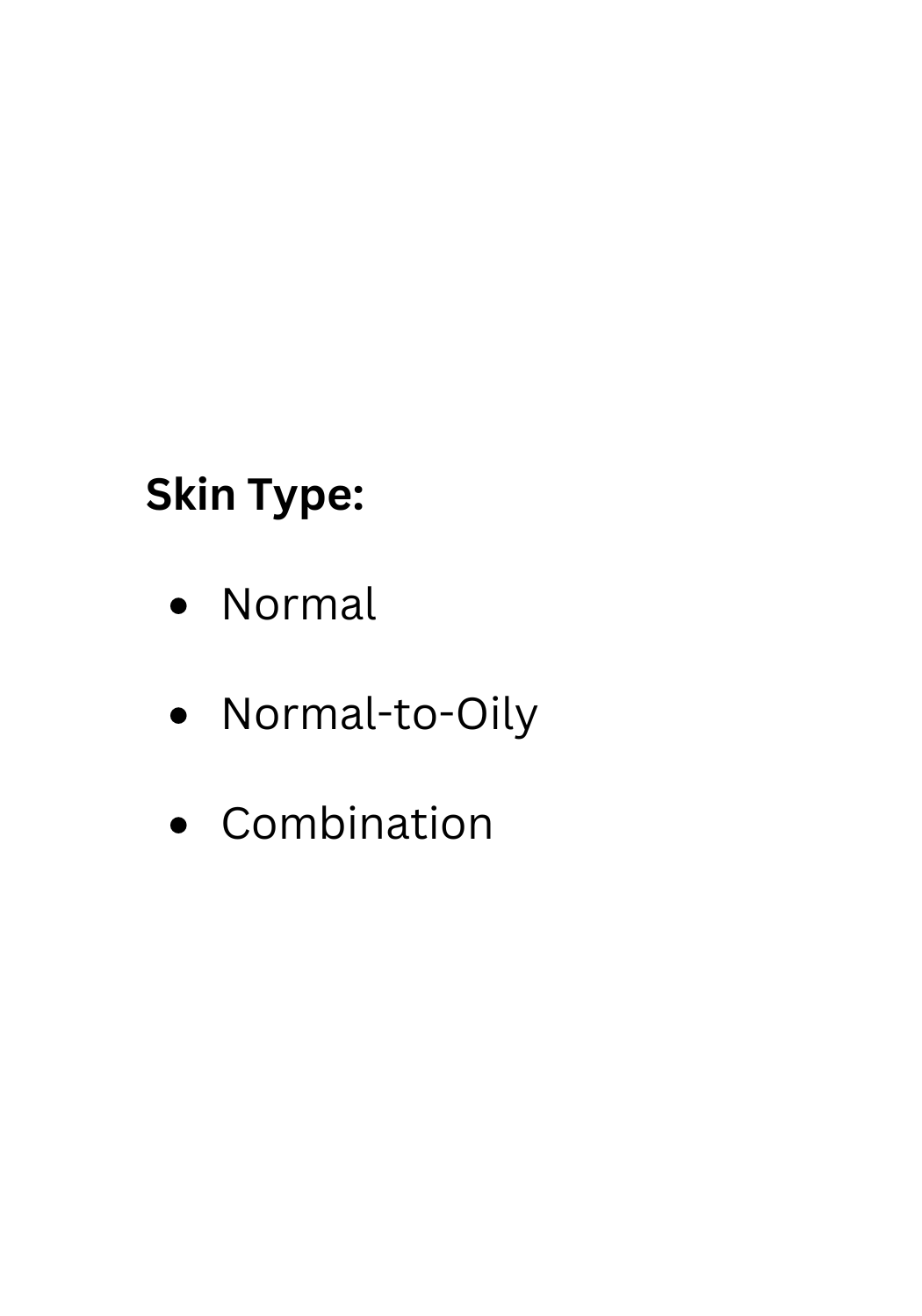 List of skin types for Refresh Anti-Inflammatory Astringent for normal, combination, and oily skin by Uniquely Effective Skincare