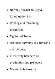 Features of Uniquely Effective Skincare's 6 fl. oz. bottle of Refresh Astringent for Normal, Normal-to-oily and combination skin