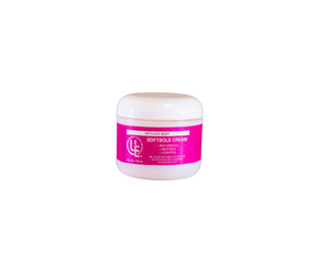 4 oz jar of  SoftSole Cream – a thick, ultra-hydrating butter designed to repair, replenish, and restore dry, cracked heels and feet for silky-smooth, healthy skin.