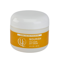 2 oz jar of Nourish Collagen Day Cream by Uniquely Effective Skincare a lightweight moisturizer that hydrates, firms, and improves elasticity