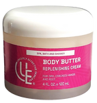 4 oz. jar of Uniquely Effective Skincare's Body Butter Replenishing Cream for dry, cracked feet and hands (all skin types)