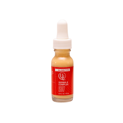 1/2 oz. glass bottle of Derma-A Complex, advanced Retinol and Vitamin C Booster on white background