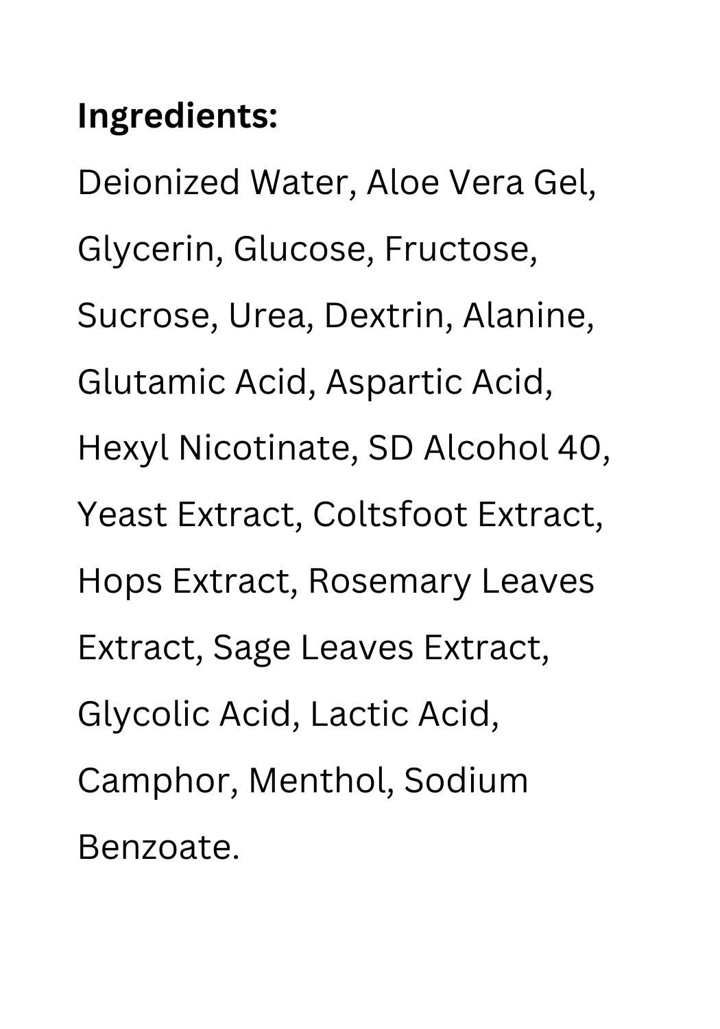 List of ingredients for Regulate Blemish Controlling Astringent for very oily and blemished skin by Uniquely Effective Skincare